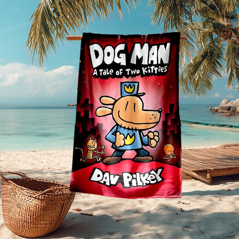 Dog Man Fashion Beach Towel: Ideal for Summer Adventures Soft, absorbent and quick drying suitable for swimming and bathing