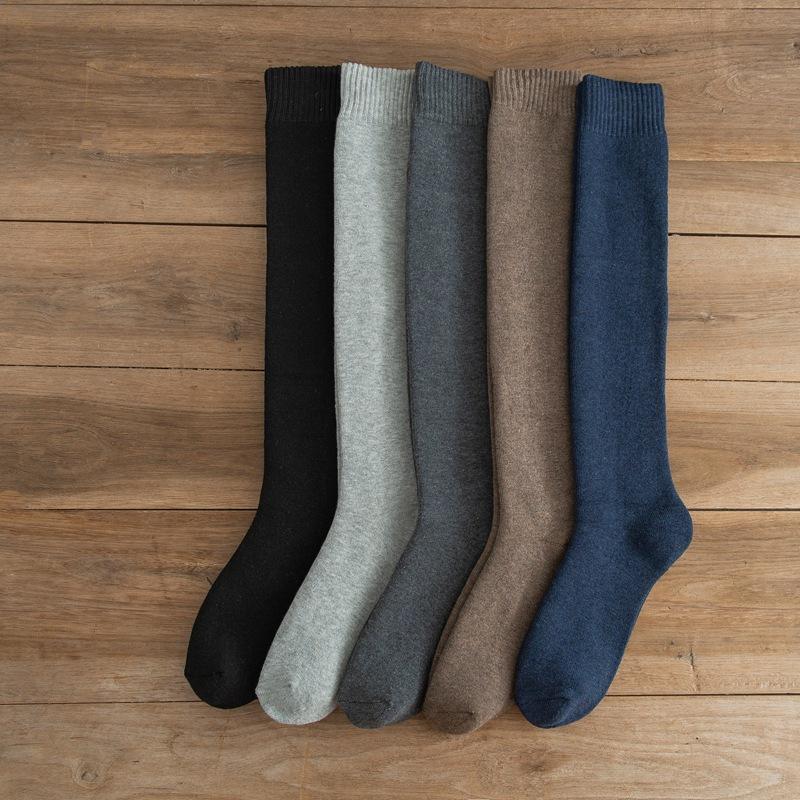 Herren Dicke Oberschenkelhohe Socken, Winter Wadenhohe Socken, Baumwollsocken für Herbst und Winter, Warme und Fleece Hohe Socken, Herren Schlaufen Lange Socken