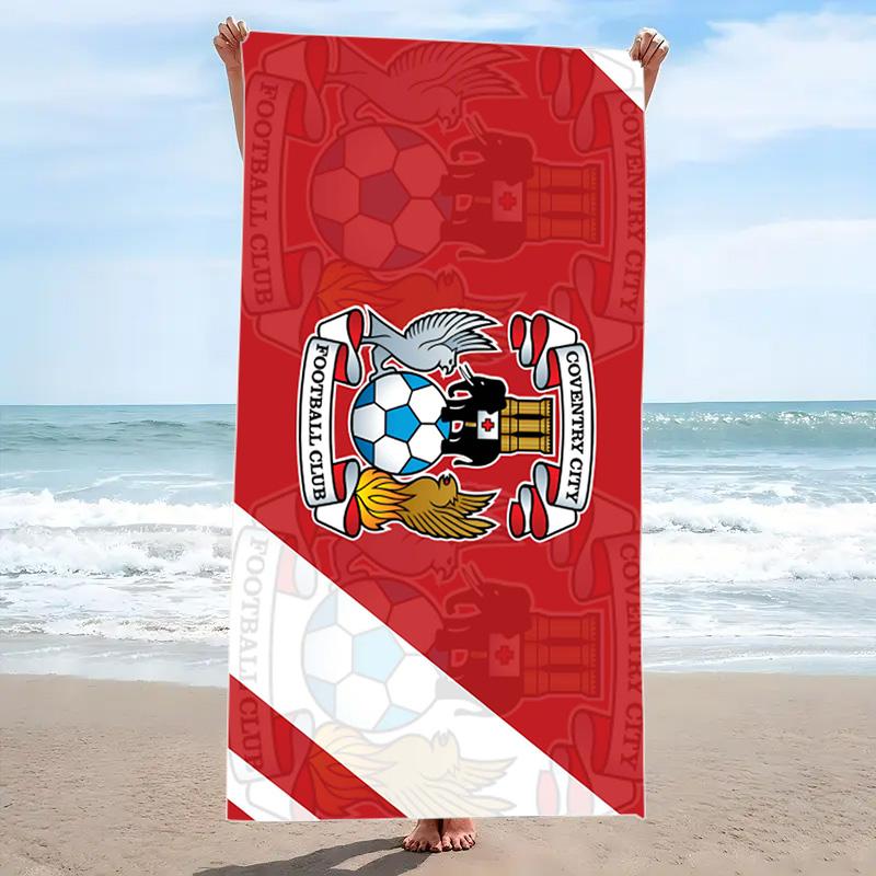 Coventry City Print Beach Towel, Large Soft Quick Dry Towel for Beach Camping Swimming