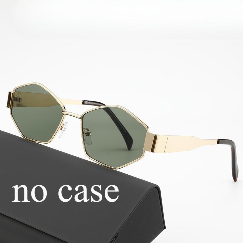 Fashion polygonal metal sunglasses for women high end trendy street photography accessory stylish UV protection