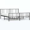 VidaXL Cadre de lit métal avec tête de lit-pied de lit noir 193x203 cm 352504