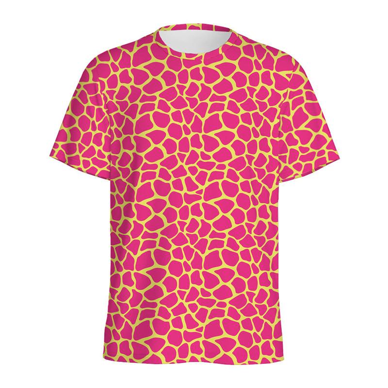 Cute Giraffe Pattern T Shirt Men Women Animal 3D Printed T-Shirts Summer Fashion Round Neck Street Oversized Short Sleeve Tees