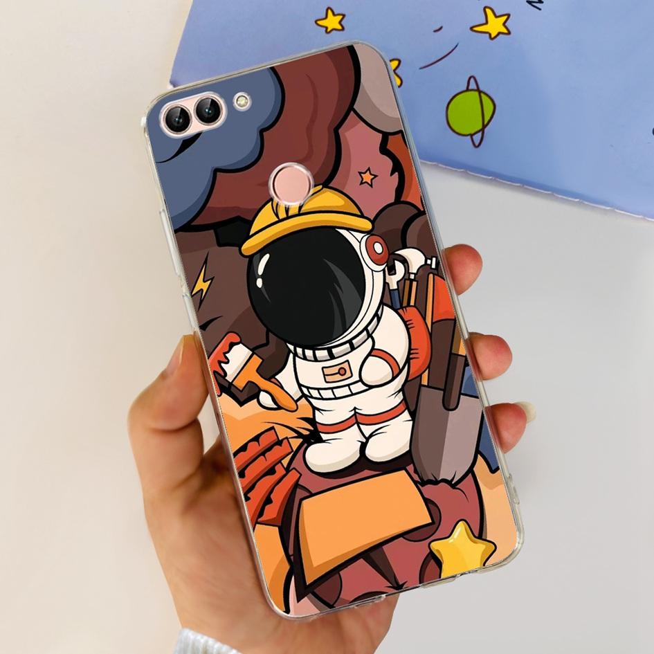 For Huawei P Smart Case FIG-LX1 FIG-LX2 FIG-LX3 Back Cover Fashion Flower Marble Clear Silicone Soft Funda For PSmart 2018 Coque