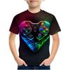 Game Console Themed Colorful Printed Fashionable Cool Boy T-shirt Creative Colorful Soft Comfortable Children's Short Sleeved T-shirt