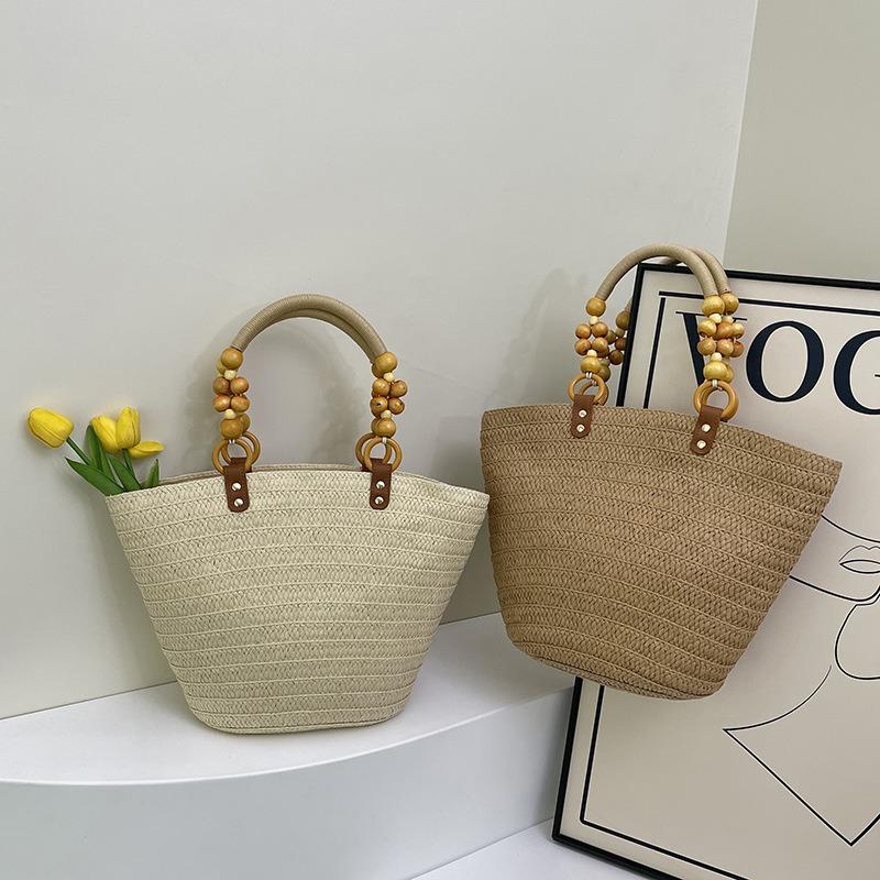 Versatile Simple Shoulder Straw Bag New Large-capacity Woven Bag Tote Bag Women's Seaside Vacation Beach Bag