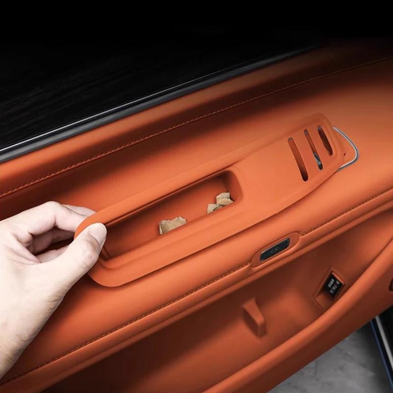 For AITO M9 2024 Car Interior Accessories Inner Door Slot Storage Sox Pad Lifting Window Button Protection Pad