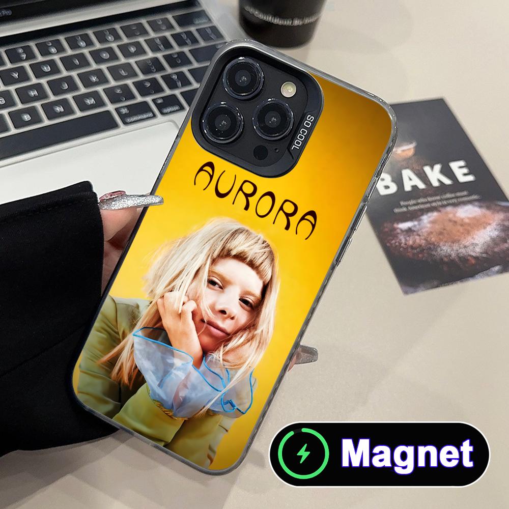 Aurora Aksnes Translucent MagSafe Mobile Phone Case for iPhone 17 16 15 14 13 12 11 Air Pro Max Plus Colorful Cover