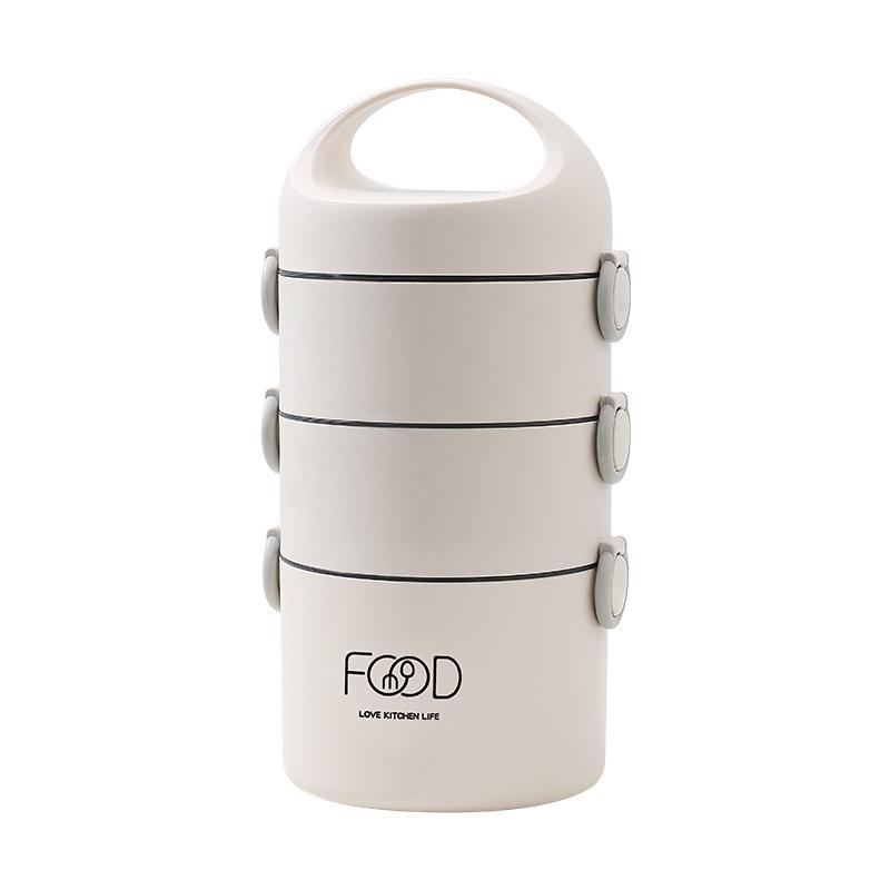 304 Stainless Steel Insulated Lunch Box, Multi-layer, Portable with Handle, Microwaveable – Ideal for Office & Student Meals.