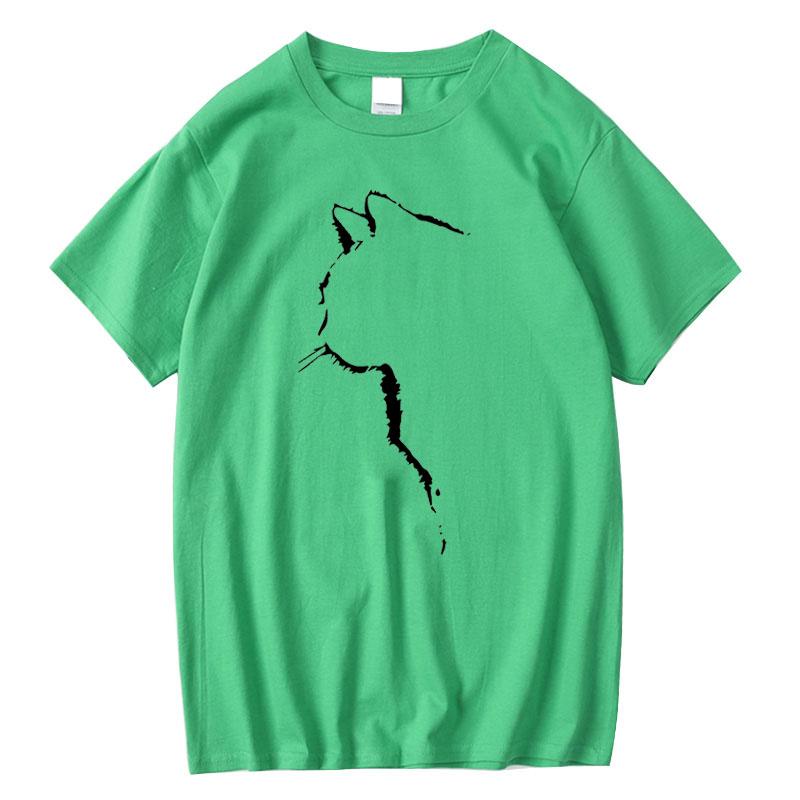 Sommer Baumwoll-T-Shirts für Herren Lustig Bedruckt Coole Katze Tier T-Shirts Übergroß Locker Kurzarm T-shirt Männlich Hip Hop Streetwear