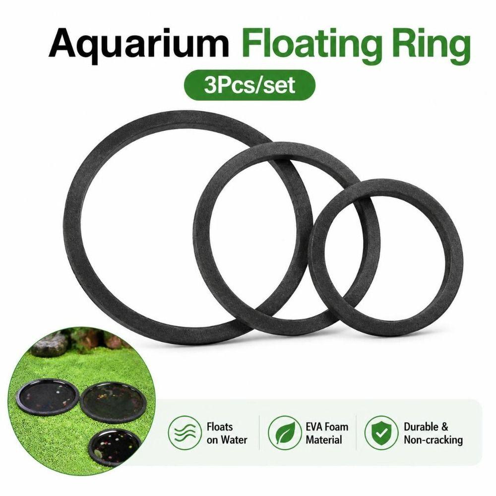 3Pcs/set EVA Foam Aquarium Floating Ring Fish Tank Barrier Ring for Fish Tank Aquascape Decor