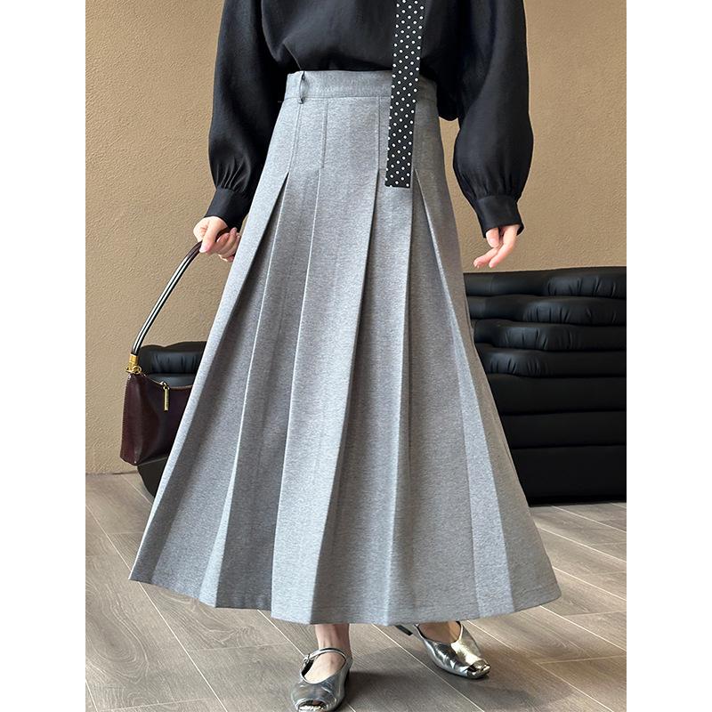 Spring Korean-Style High-End A-Line Pleated Midi Skirt Suit - Juzhi 2551-1