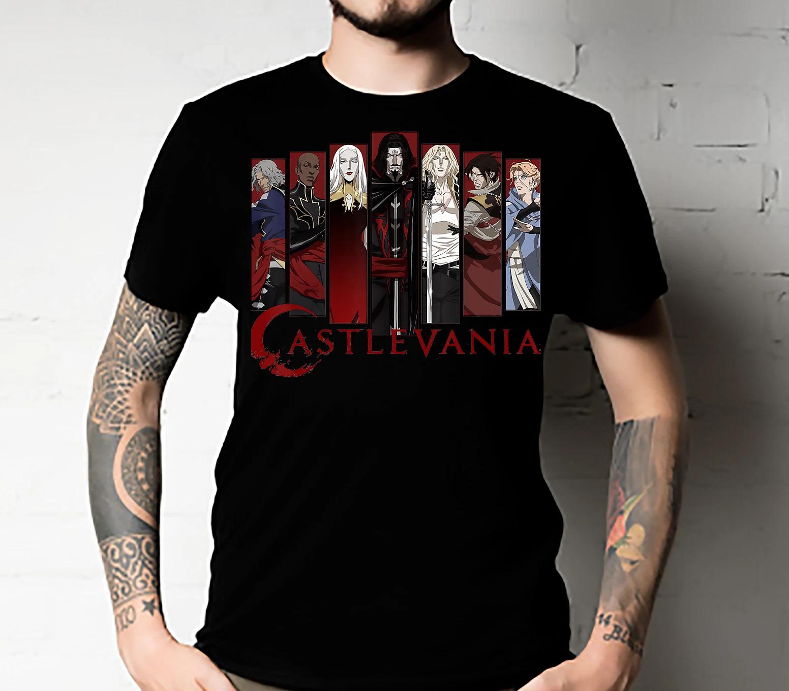 Men s and Women s T-shirts Castlevania NES game Start Screen T Shirt XXL