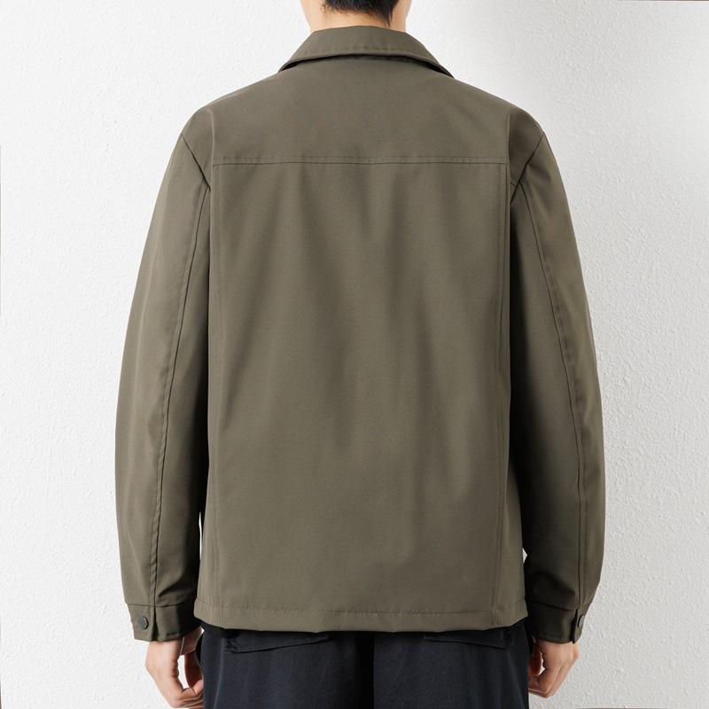 Men's Lapel Comfortable Color Business Casual Jacket Spring and Autumn New High-end Lightweight Top Work Jacket Men