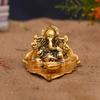 Return Gift Ganesh Idol On Leaf - Lord Ganesha with Diya - Metal Diya for Diwali Decoration Items Home Decorative Gift Puja Gifts Corporate,