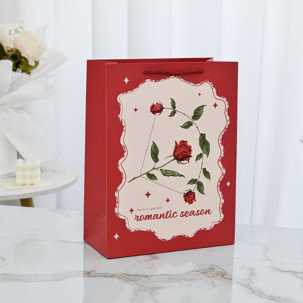 

Durable Present Decor Paper Bags Birthday Party Supplies Package Bag Wedding Gift Boxes Яскраво-рожевий