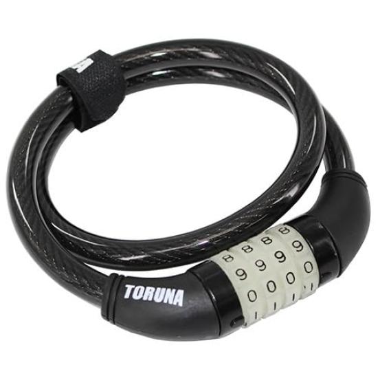 TORUNA11 Bicycle Wire Lock with Number Set and Black Dial, 700mm,
