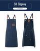 Custom Logo Denim Apron for Coffee Shops & Nail Salons - Thick Canvas Workwear