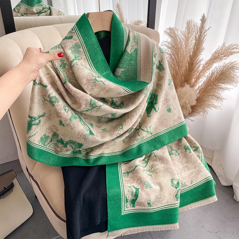 

Luxury Winter Cashmere Scarf Women Design Warm Pashmina Blanket Poncho Scarves Female New Animal Shawl Thick Foulard Bufanda