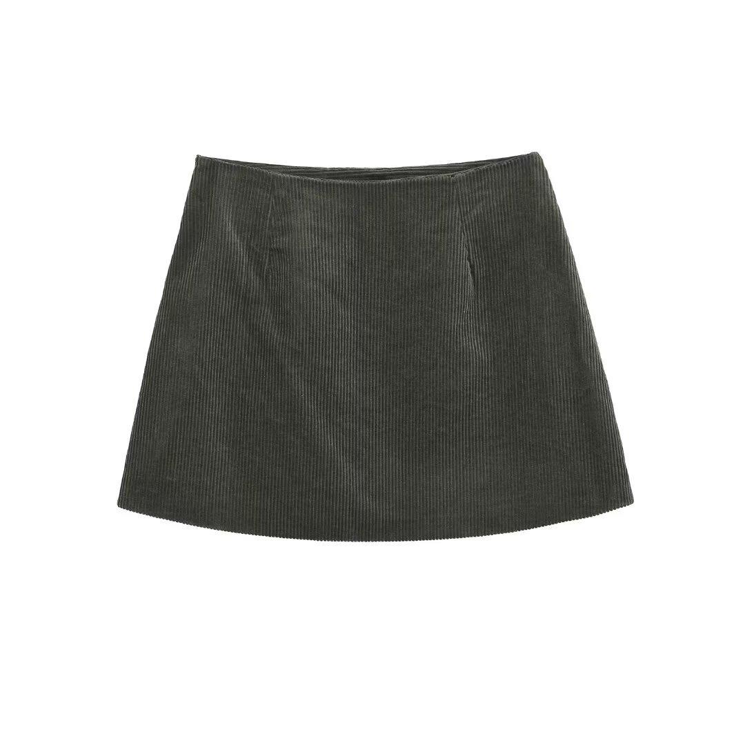 

Женская вельветовая юбка ZARZ - Классический европейский и американский стиль, Универсальный дизайн Extra Small темно-серого