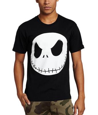 Nightmare Before Christmas Jack Skellington Glow In the Dark 100% Cotton T-shirt Mens Tees Top