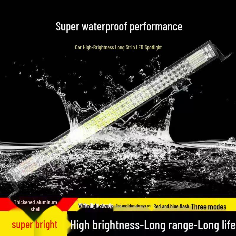 Super Bright LED Strip Spotlight 12V/24V Grille Headlight & Fog Light, Red/Blue Strobe for Trucks