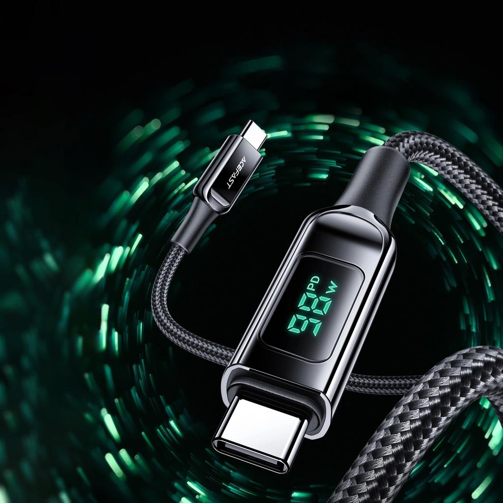 Kabel Acefast C6-03 Black Usb-C - Usb-C Pd Qc 100W 5A 480Mb/S 2M - Czarny