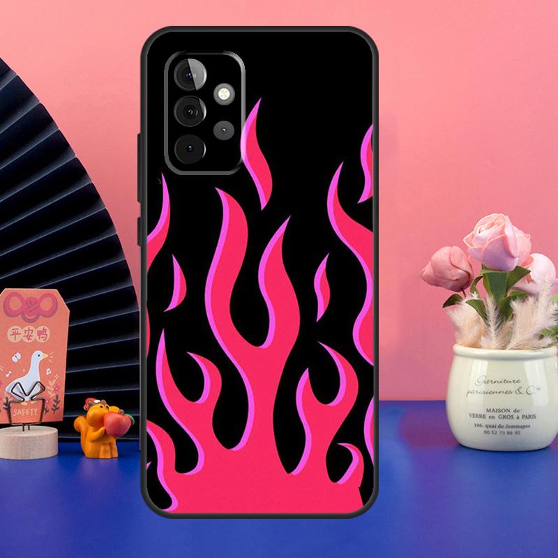 Flame Aesthetic Light Blue Fire Pink Case For Samsung Galaxy A54 A34 A24 A14 A73 A53 A33 A23 A13 A52 A32 A22 A12 A51 A71 Cover