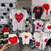 Unisex Crew Neck Short Sleeve Loose Fit Casual T-Shirt Colorful Heart Digital Print Basic Top