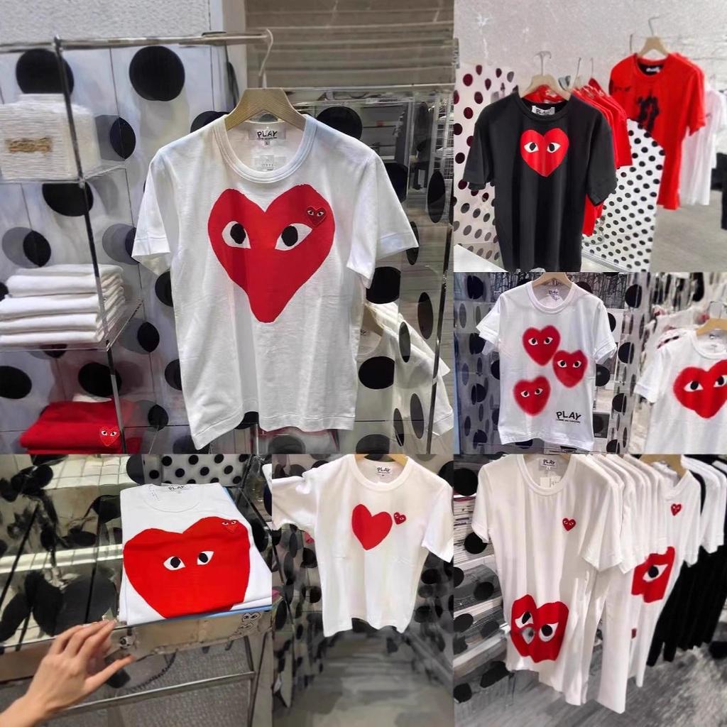 Unisex Crew Neck Short Sleeve Loose Fit Casual T-Shirt Colorful Heart Digital Print Basic Top