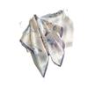 Light luxury Nordic style purple morning glory printing mulberry silk silk scarf women's high-end temperament 111 silk small square scarf