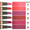 6-Piece Matte Brown-Red Lipstick Set: Long-Lasting and Modern.