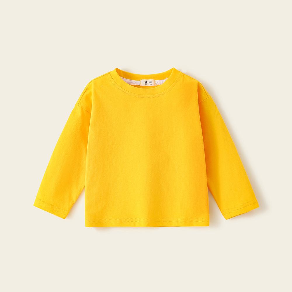 Winter Korean Style Girls' Candy Long Sleeve Cotton Base Shirt Children's Clothing All-Match Candy Basic Boys' Round Neck T-shirt