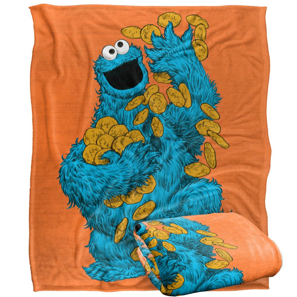 Sesame Street Painted Cookie Monster Blanket