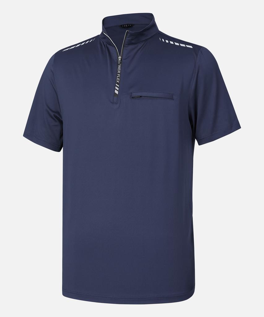 EZBUY [2Pack] Men'S Proline Short Sleeve Zip-Up T-Shirt 5 Colors (Type B)