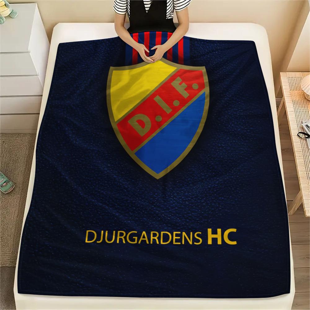 Coperta in Flanella con Motivo Djurgårdens IF, Alta Qualità, Confortevole per Tutte le Stagioni, Arredamento per la Casa, Calore e Comfort, Perfetta per Regali.
