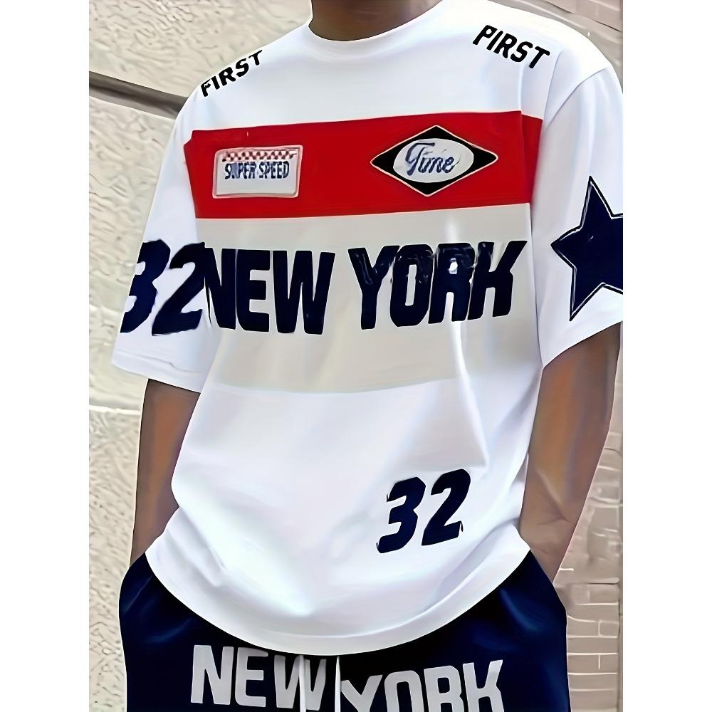 Summer Letter Printed Men's Suit Short Sleeved Shorts