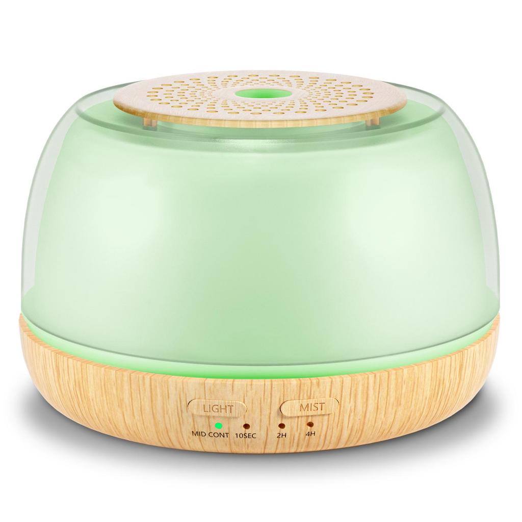 Wood Grain Ultrasonic Aroma Diffuser Lamp, 300ml Humidifier for Bedroom/Desktop