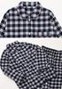 Kaituck Family Women's Flannel Shirt Pajamas, Long Sleeve, Check Pattern, Spring/Autumn (Size L, Navy)