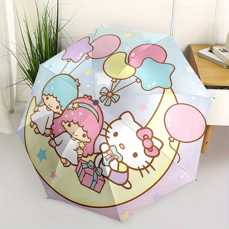 

Hello Kitty,Little Twin Stars Automatic opening and closing folding umbrella with 8 rib frame and compact travel design,perfect for all oc
