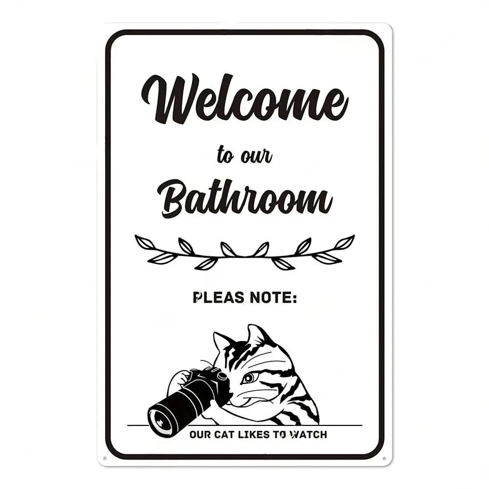 Vintage Tin Sign Bathroom Poster Decoration Bathroom Vintage Metal Plate Wall Art Bathroom Decoration Wall Painting Aesthetics
