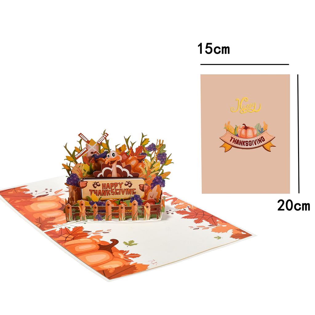 Thanksgiving Day Card 3D Pop Up Thank You Greeting Cards