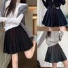 Women's High Waist Drawstring Pleated Mini Skirt - Autumn/Winter College Style, A-line, Thickened for Sweet and Spicy Look