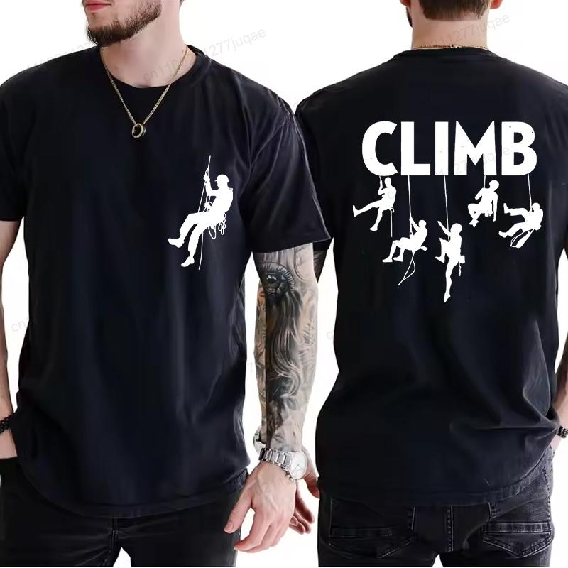 2026 Fashion Unisexs Summer Tshirts Unisexs Born To Climb Mountain Hiking Rock Climbing T Shirt Rock Climbing Top Quality Tee Tops