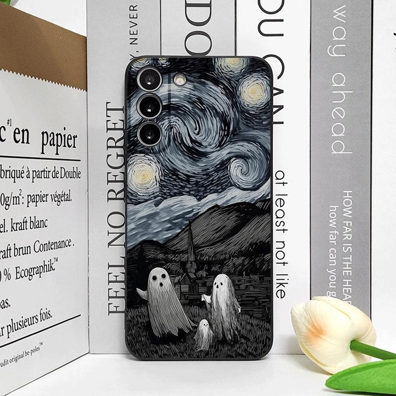 Abstract Art Funny Ghost Pattern Phone Case for Samsung Galaxy A56 A42 A14 A55 A16 A54 A36 A53 A52 A51 A06 A04 5G Soft Cover Y2K