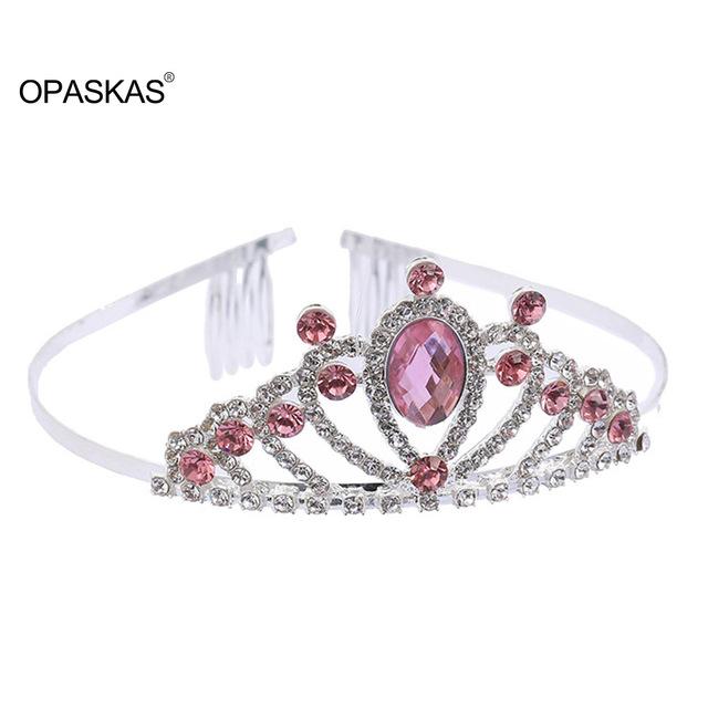 

Детские короны для девочек, детские диадемы для выступлений с расческой, сплав со стразами, милый головной убор на день рождения, детские украшения для волос