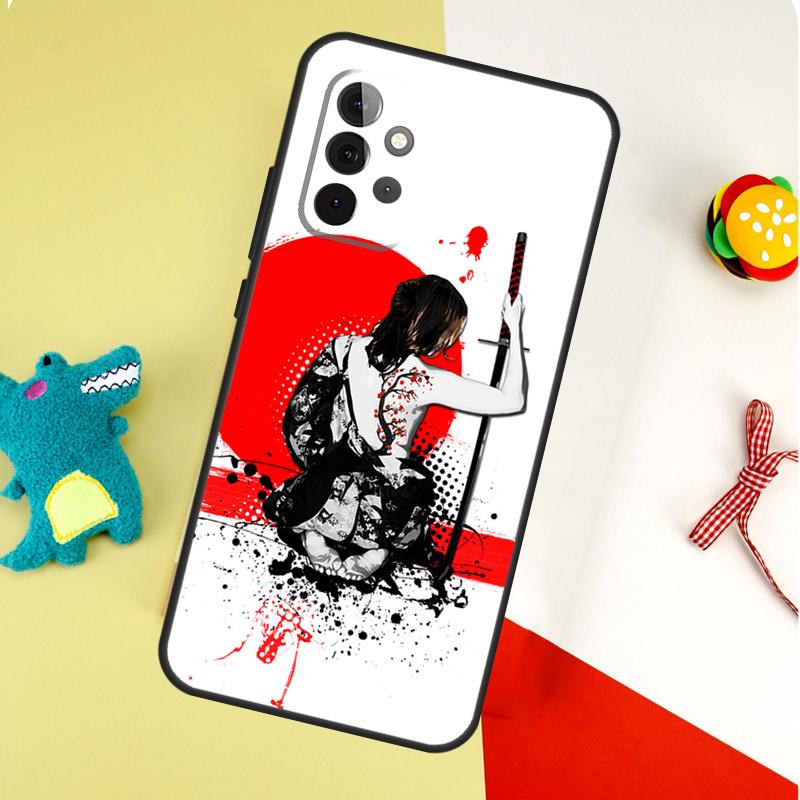 Anime Girl Samurai For Samsung Galaxy A22 A32 A52 A54 A34 A14 A55 A35 A15 A53 A33 A13 A05 A06 A16 Phone Case