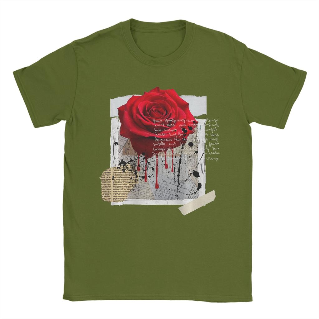 Oversized T Shirt Summer Streetwear Graphic Dark Floral Urban Aesthetic ON Back Fashion TShirts Short Sleeve Clothing