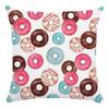 Donut Print Pillowcase Home Bedroom Living Room Sofa Cushion Cover 45x45cm Peach Skin Pillowcase