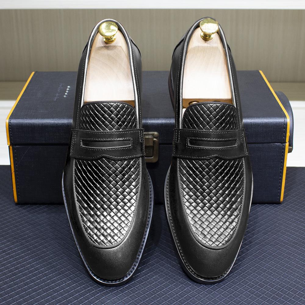 Classic Men's Penny Loafers Genuine Leather Handmade Party Wedding Formal Footwear Office Business Dress Shoes for Men