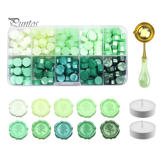 Manual Seal Making Tools Wax Kit, with Sealing Beads Spoon And Candles, DIY Stamp for Wedding Invitations Envelopes Artistic Melting